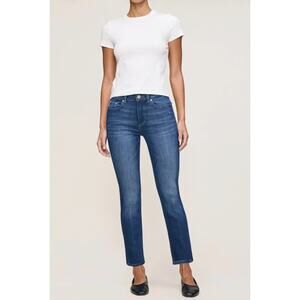 DL1961 Womens 31 Blue Denim Mara Instasculpt Mid Rise Straight Ankle Faded Jeans